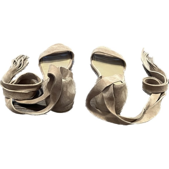 stuart weitzman corbata wrap around ankle nude sandals 7 - Picture 6 of 7